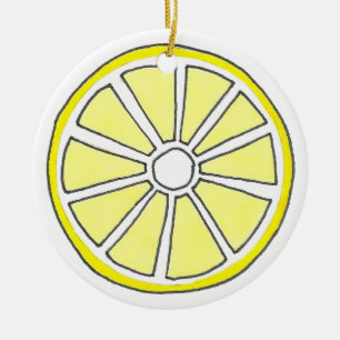 Erfrischende Zitrusfrüchte Zitrusfrüchte-Slice Keramik Ornament