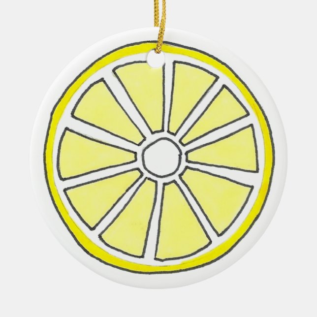Erfrischende Zitrusfrüchte Zitrusfrüchte-Slice Keramik Ornament (Vorne)