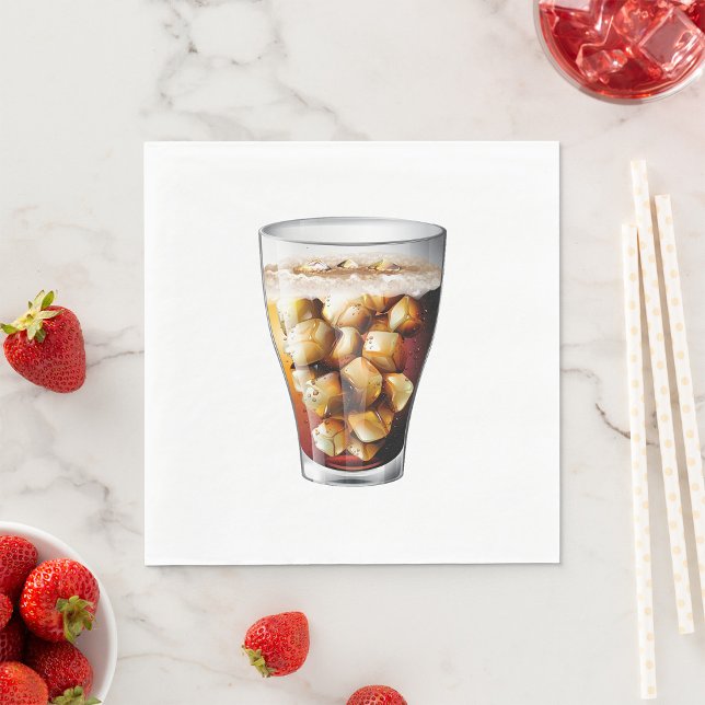 Erfrischender Eiskalter Soda Drink mit Bläschen Serviette (Von Creator hochgeladen)