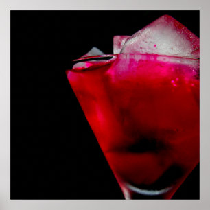 Erfrischender roter und rosa Cocktail Poster
