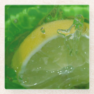 Erfrischender Zitronenspritzer Glasuntersetzer