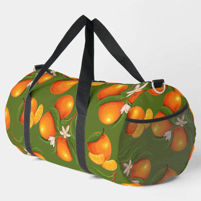 Erfrischendes Orangenmuster Duffle Bag (Rechte Ecke)
