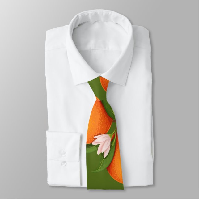 Erfrischendes Orangenmuster Krawatte (Gebunden)