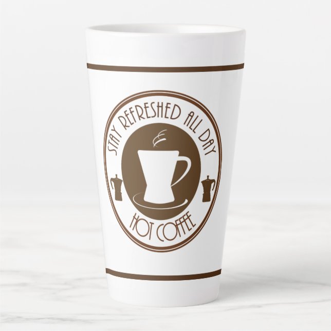 Erfrischter heißer Kaffee Milchtasse (Vorderseite)