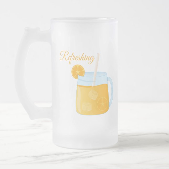 Erfrischungszitrus Mattglas Bierglas (Links)