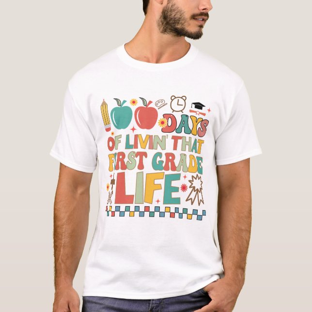 Erfste Klasse 100 Tage Schule  T-Shirt (Vorderseite)