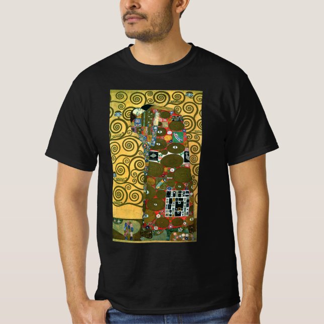 Erfüllung alias The Embrace von Gustav Klimt T-Shirt (Vorderseite)