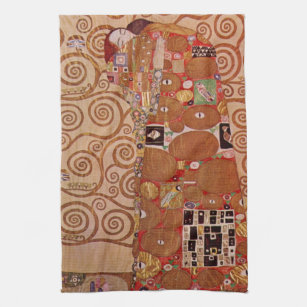 Erfüllung durch Gustav Klimt, Vintager Jugendstil Geschirrtuch
