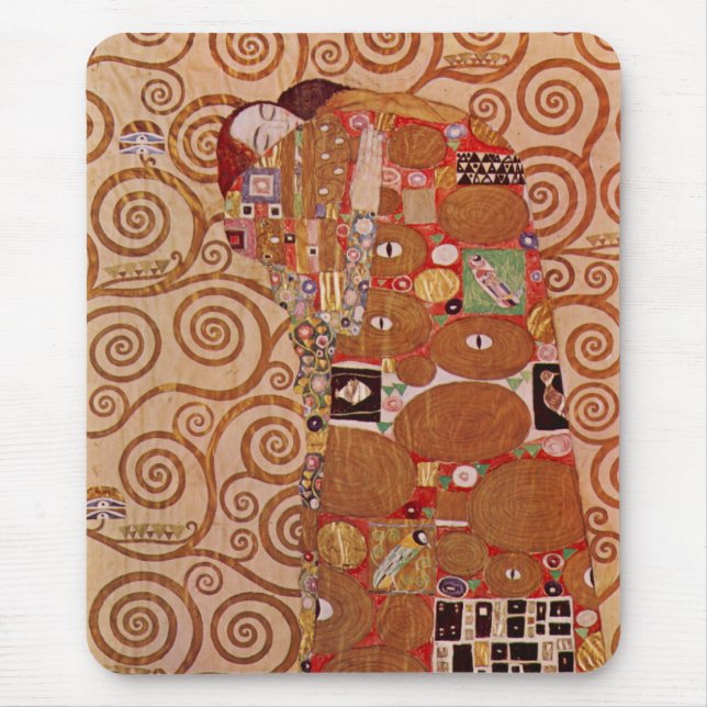 Erfüllung durch Gustav Klimt, Vintager Jugendstil Mousepad (Vorne)