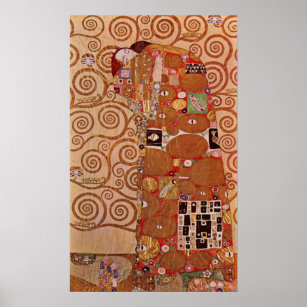 Erfüllung durch Gustav Klimt, Vintager Jugendstil Poster