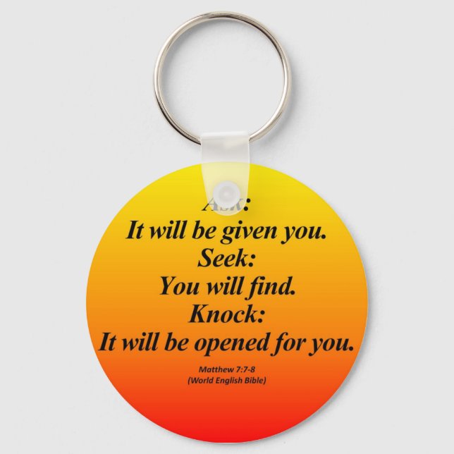 Erfüllung Matthew 7:7-8 Abbrev Schlüsselanhänger (Vorderseite)