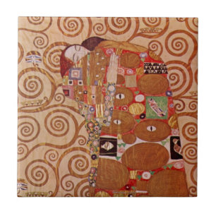 Erfüllung von Gustav Klimt, Vintage Art Nouveau Fliese