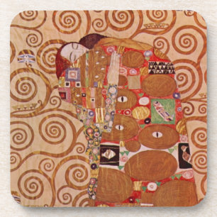 Erfüllung von Gustav Klimt, Vintage Art Nouveau Getränkeuntersetzer