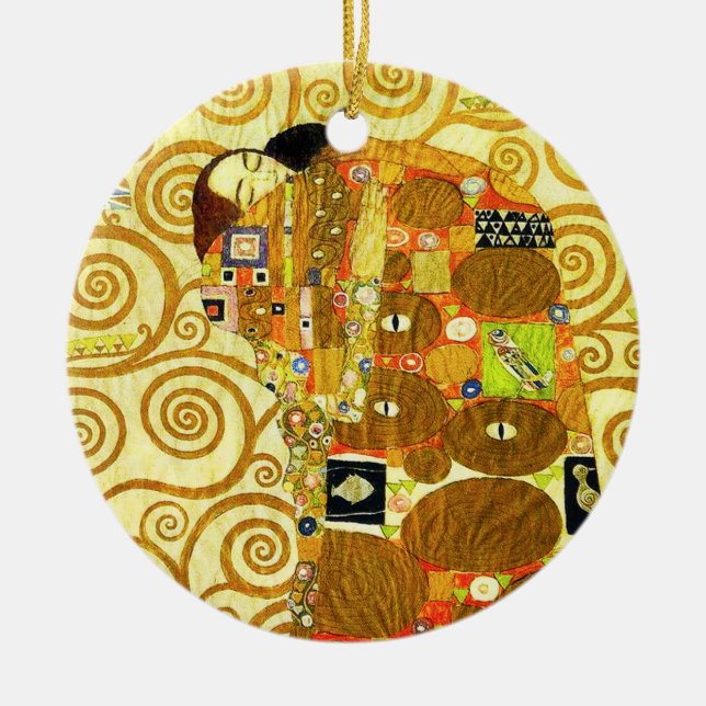 Erfüllungs-Verzierung Gustav Klimt Keramik Ornament (Vorne)
