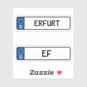 Erfurt-Kennzeichen, deutsches Kennzeichen für Kraf Aufkleber