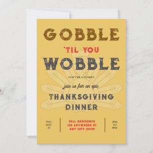 Ergatter Wackel Thanksgiving-Dinner-Einladung Einladung