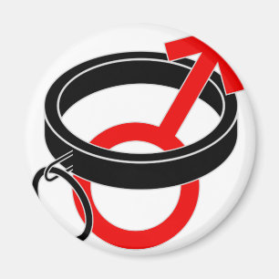 Ergattertes männliches Symbol Magnet