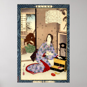 Ergebene Ehefrau Chiyo Mizuno Toshikata 1902 Poster