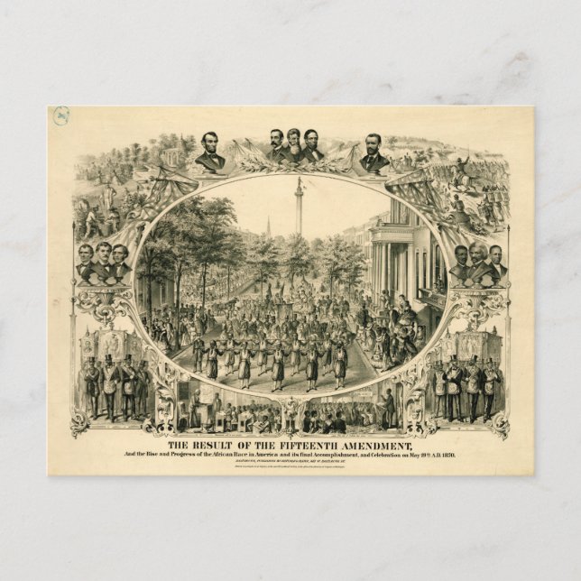 Ergebnis der fünfzehnten Änderung (1870) Postkarte (Vorderseite)