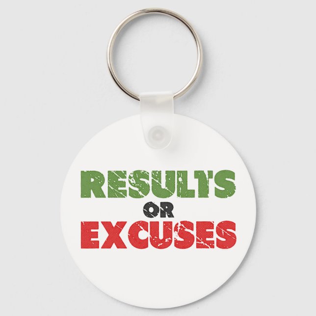 Ergebnisse oder Ausreden | BODYBUILDING | VINTAG Schlüsselanhänger (Vorderseite)