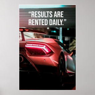 Ergebnisse werden täglich gemietet Auto-Zitat Post Poster