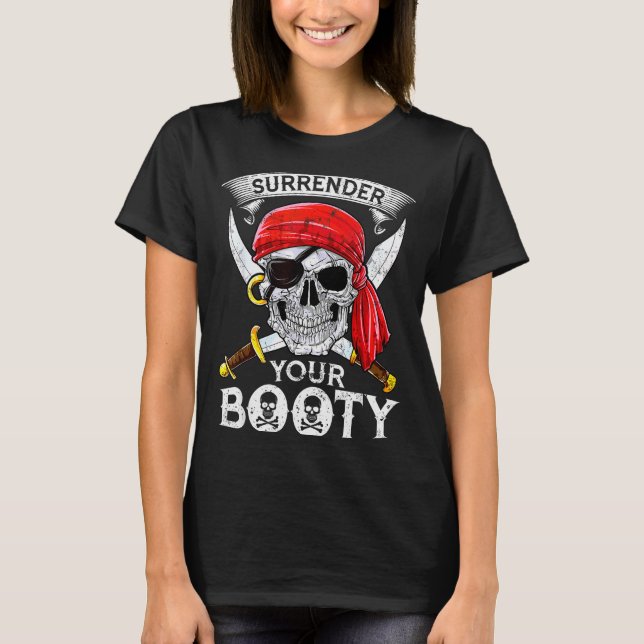 Ergib deinen Hintern Rate Totenkopf Lustiger Jolly T-Shirt (Vorderseite)