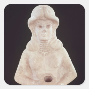 Ergiebigkeitsgöttin, von Mari, mittlerer Euphrat Quadratischer Aufkleber