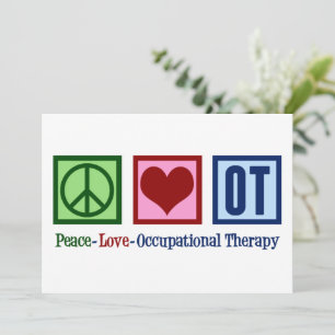 Ergotherapeutin für Frieden Liebe OT Feiertagskarte