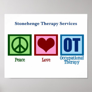 Ergotherapie Frieden Liebe OT Poster
