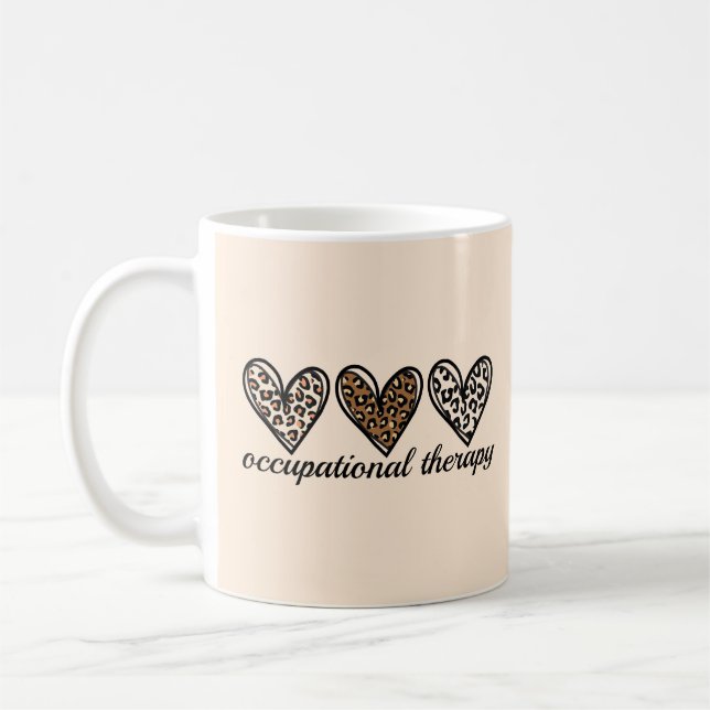 Ergotherapie Gepard-Druck Herz Kaffeetasse (Links)