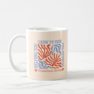 Ergotherapie Retro Floral   Therapeut Kaffeetasse