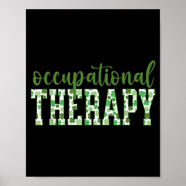 Ergotherapie Shamrock St Patricks Day OT Poster (Vorne)