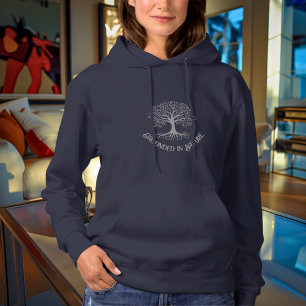 Ergrundet im Naturbaum des Lebens - Silberakzent Hoodie