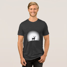 Erhabene Hirsch-Silhouette im Mondlicht Tri-Blend Shirt