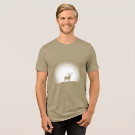 Erhabene Hirsch-Silhouette unter Mondlicht Tri-Blend Shirt