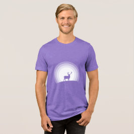 Erhabene Hirsch-Silhouette unter Mondlicht Tri-Blend Shirt
