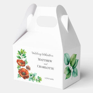 Erhabene Wasserfarbe Rote Mohnblumen im Vintage-St Geschenkschachtel