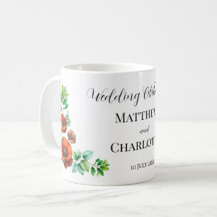Erhabene Wasserfarbe Rote Mohnblumen im Vintage-St Kaffeetasse