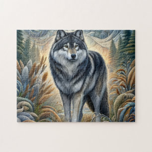Erhabener Grauwolf Puzzle