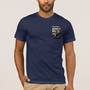 Erhabener Löwe von Juda mit israelischer Flagge T-Shirt