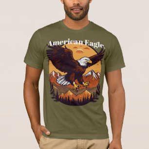 Erhabener Weißkopfseeadler über Berggipfeln kreise T-Shirt