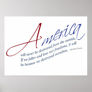 Erhalt Amerikas Freiheiten - Abraham Lincoln Poster