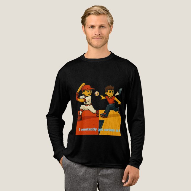 Erhalte ständig Strikes in 1! Tri-Blend Shirt (Volle Vorderseite)