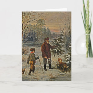 Erhalten eines Weihnachtsbaums Feiertagskarte