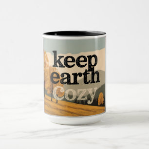 Erhalten Sie der Erde gemütlich Vintage Herbst Öko Tasse
