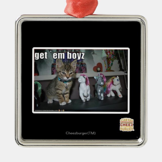Erhalten Sie EM boyz Silbernes Ornament (Vorne)