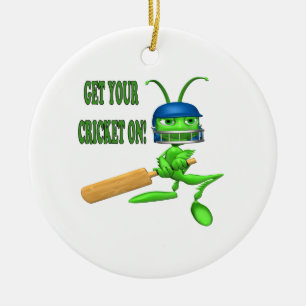 Erhalten Sie Ihr Kricket an Keramikornament