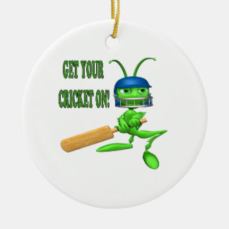 Erhalten Sie Ihr Kricket an Keramikornament