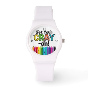 Erhalten Sie Ihren Cray auf Regenbogen-verrücktem Armbanduhr
