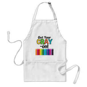 Erhalten Sie Ihren Cray auf Regenbogen-verrücktem Schürze
